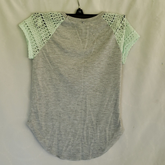 Arizona girls owl shirt size 7/8 grey and mint - Picture 3 of 3